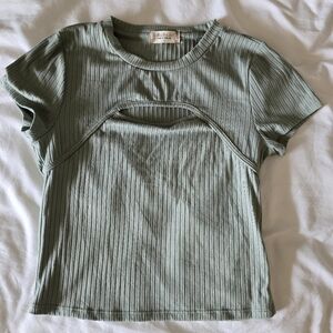 Altar'd State Keyhole blouse - sage green